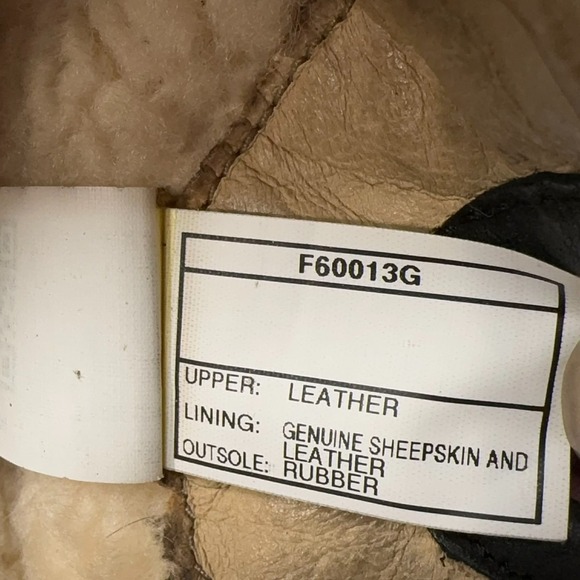 UGG 1003335 Tupelo Womens 10 Black Leather Tall Sheepskin Lined Riding Boots Zip - Picture 12 of 12